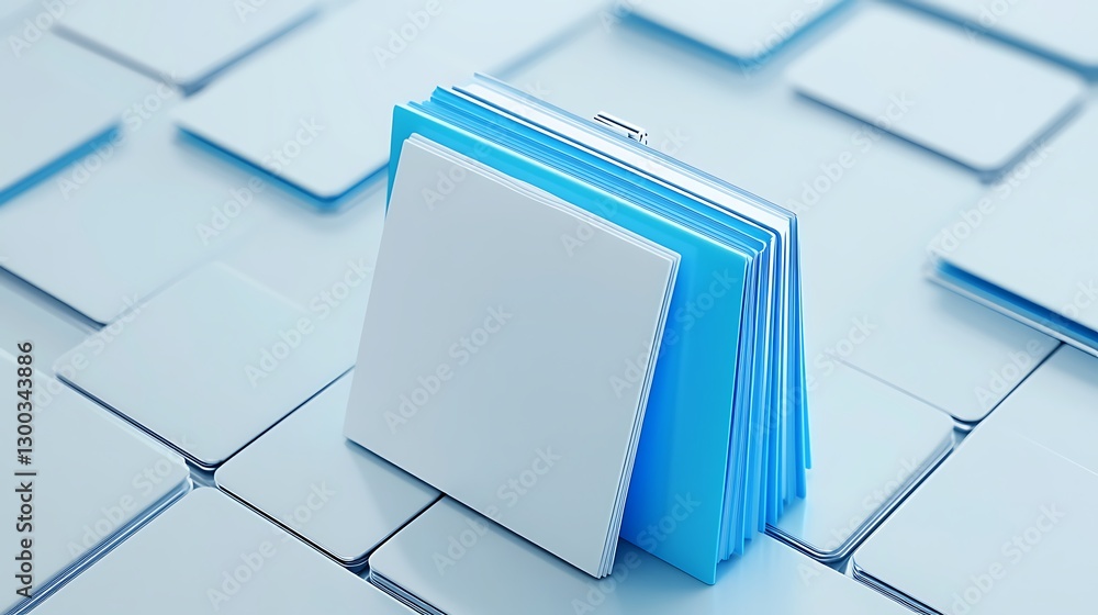 Poster clean digital style file system with blue and white elements