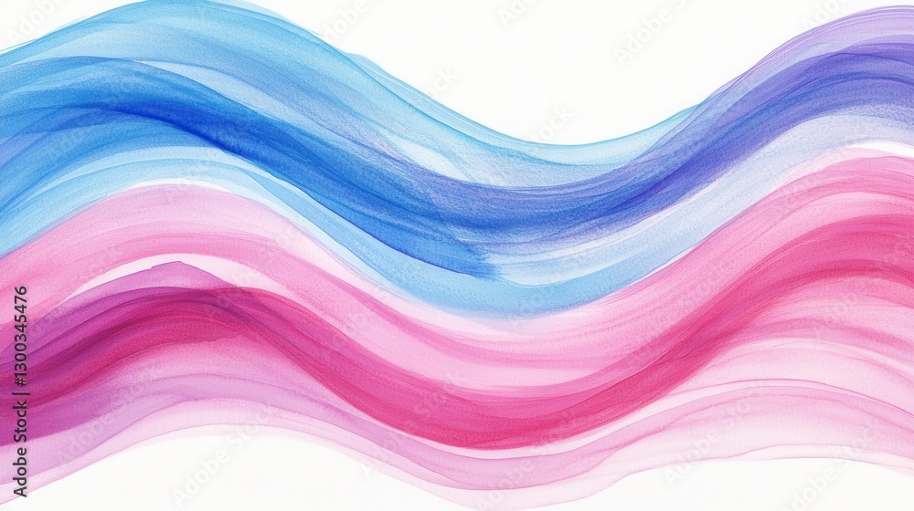 Poster dynamic waves in soft colors on white background
