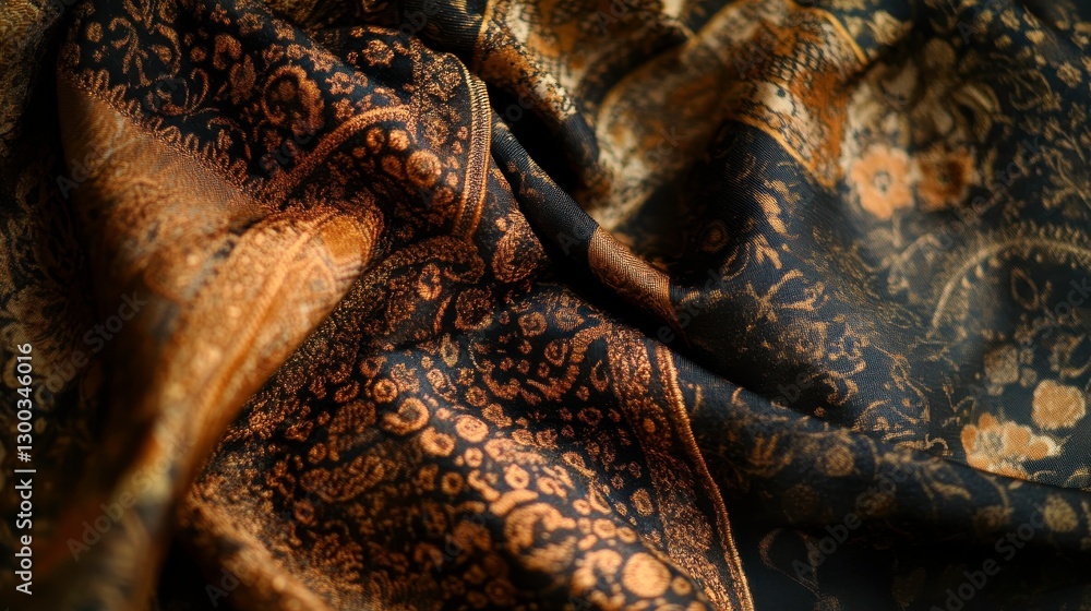 Poster elegant vintage print fabric with intricate patterns