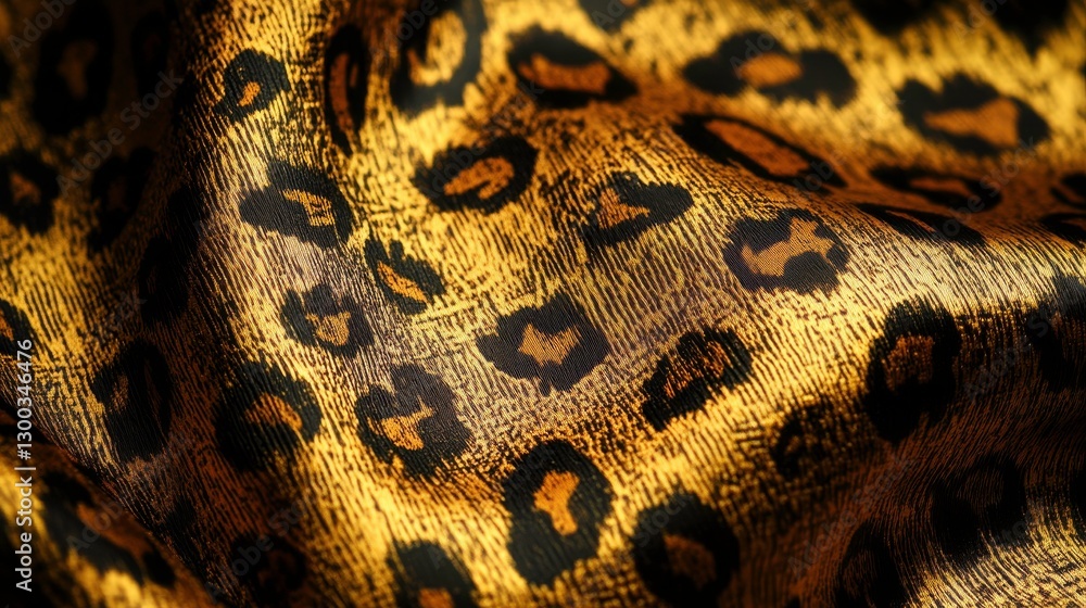 Poster fashionable print with intricate leopard patterns