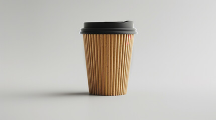 disposable coffee cups on solid background