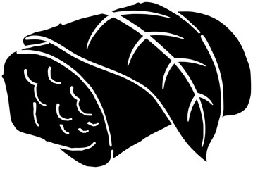 mochi illustration food silhouette japanese logo sweet icon pink outline sakura japan dessert asian traditional wagashi rice snack spring shape with vector graphic background