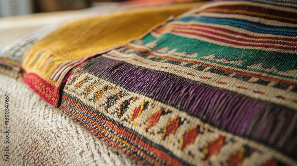 Poster handcrafted tablecloth with intricate patterns and details