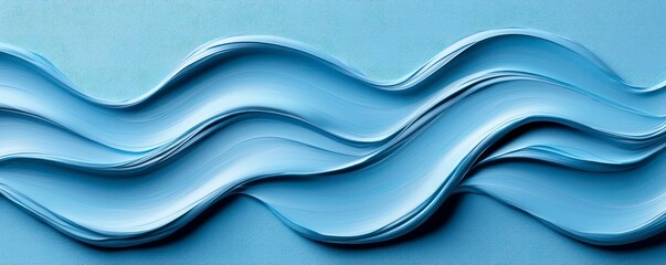 Abstract Blue Wave Paper Sculptures Design