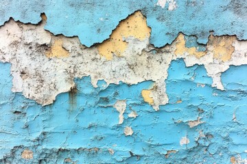 Fototapeta premium Weathered Blue And Yellow Painted Wall