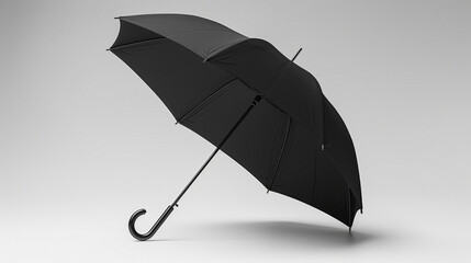 black umbrella isolated on white