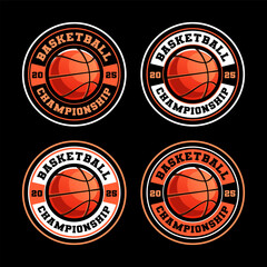 Basketball logo collection, emblem set collections. Basketball logo badge template bundle