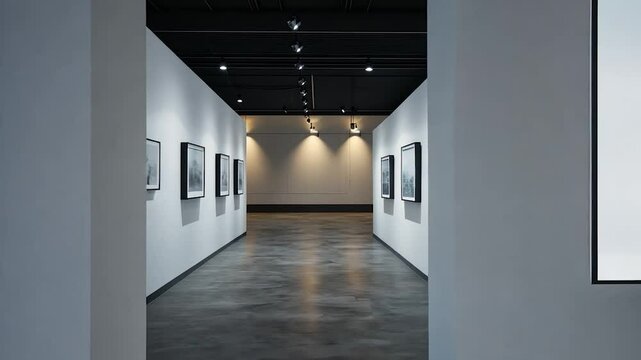 Empty gallery walls, modern art space