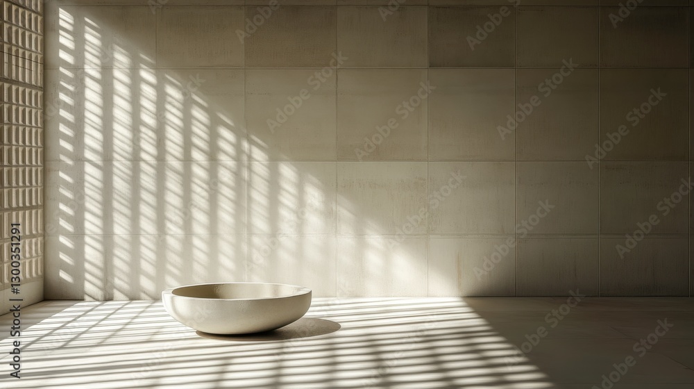 Poster minimalist design with layered elements and soft light