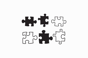 A puzzle vector silhouette image made by adobe illustrator.