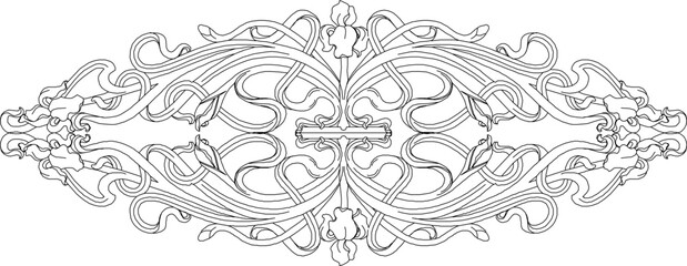 sketch vector silhouette illustration ornament decoration floral background pattern seamless abstract modern classic vintage