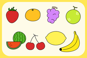 다양한 과일 모음_라인버전