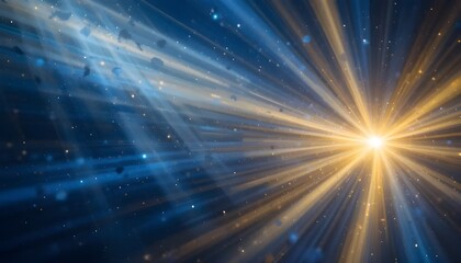 Naklejka premium Dynamic Blue and Yellow Light Rays Background for Modern Digital Design and Abstract Visual Projects