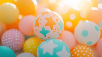 Playful Patterns on Soft Toy Balls for Children