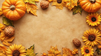 Fototapeta premium Playful Thanksgiving Decoration with Organic Motifs