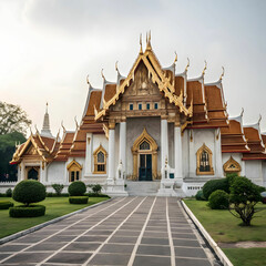Wat Benchamabophit, also known as the Marble Temple in Bangkok, Thailand,