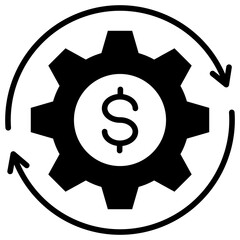 Finance Automation Glyph Icon