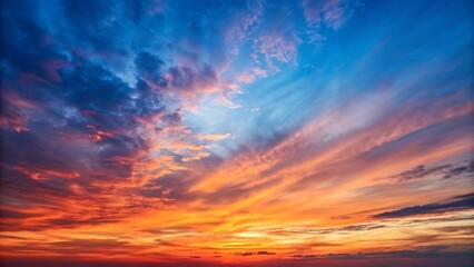 Fototapeta premium Vibrant sunset sky with colorful clouds