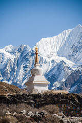Buddhist Stupa Nestled The Himalayan