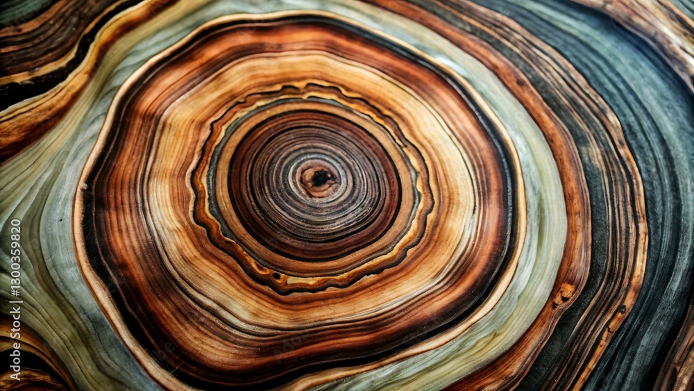 Poster abstract wood texture with concentric circles.