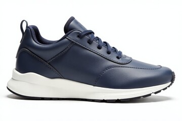 A sleek gray athletic shoe isolated on a clean white background, showcasing its modern design and versatility for sports or casual wear.