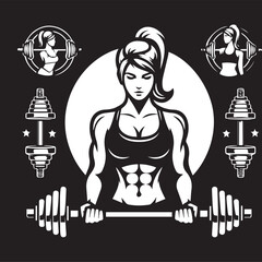 vector  men gym in a helmet