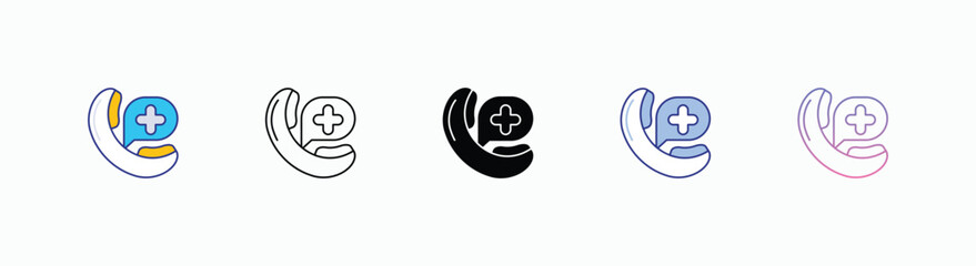 Emergency Call icons set in different style vector stock 