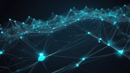 Fototapeta premium Glowing Network Connection Abstract Digital Design with Blue Lines