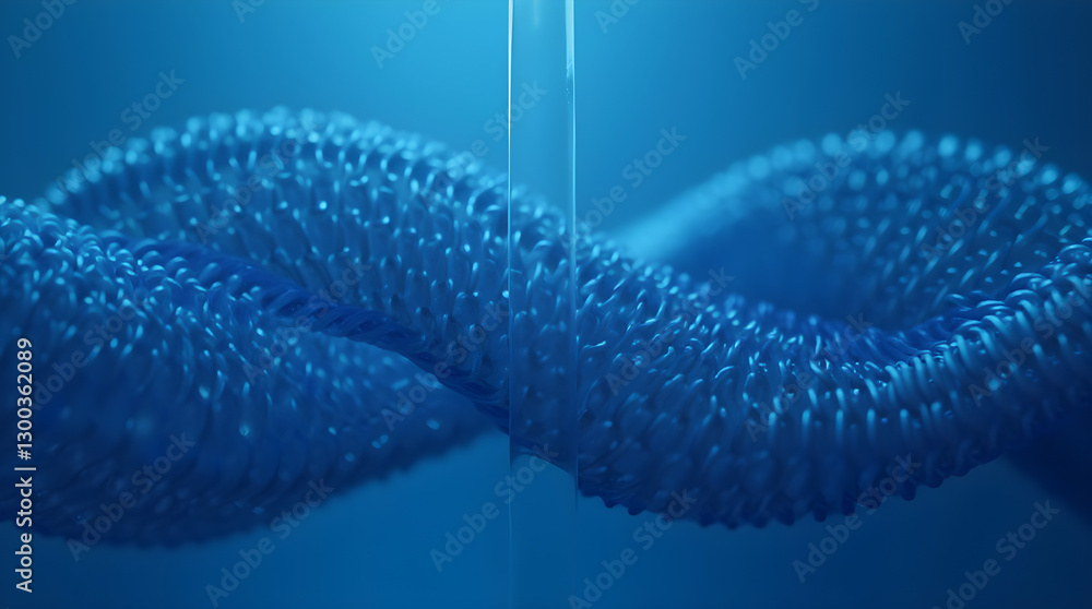 Poster abstract detailed blue twisted fabric texture macro image 3d render