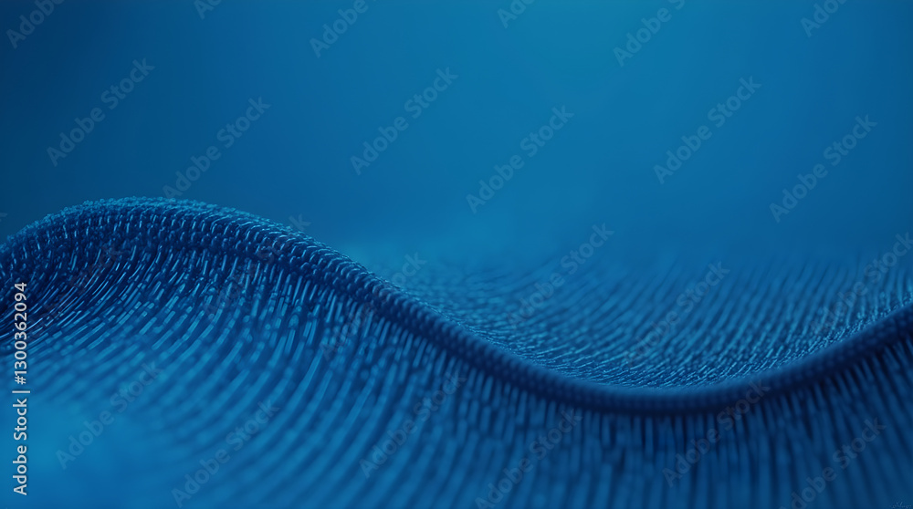 Poster smooth wavy blue textile fabric texture surface background abstract waves design pattern detailed