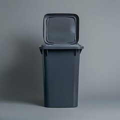 Gray Bin with Open Lid: A close-up shot presents a gray bin with its lid slightly ajar, offering a glimpse into its purpose.