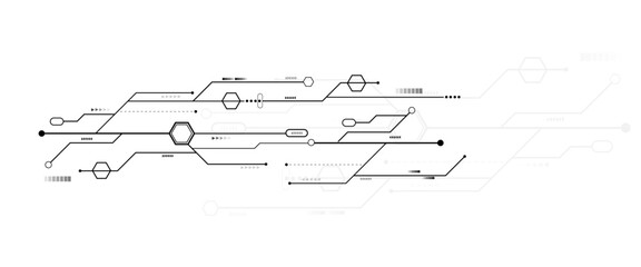 Vectors White Abstract geometric dots and lines connection circuit concept. Vector social network and connecting concept.