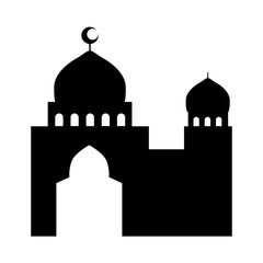 Islamic Mosque Silhouette Vector Set, Ramadan & Eid Mubarak Elements