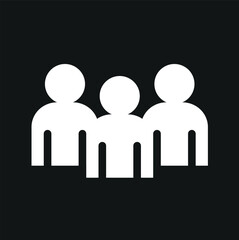 group contacts icon, family watch icon white background vector icon.