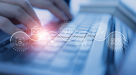 Data driven customer insights, data analysis concept. Using collected customer data to gain...