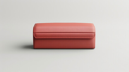 red leather box isolated on solid background