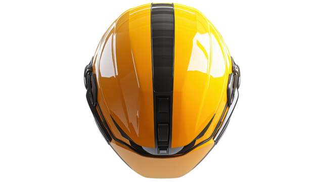 Futuristic Yellow and Black Helmet Design for Virtual Reality Gaming or Sci Fi Concept