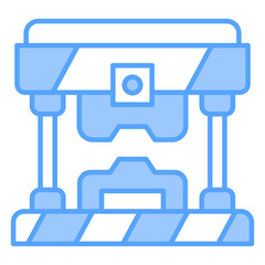 Press Machine Blue Icon