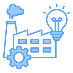 Industrial Innovation Blue Icon