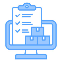 Inventory Management Blue Icon
