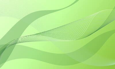 green light soft lines wave curves on soft gradient abstract background
