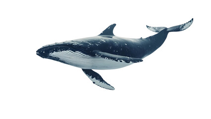 Adult whale Isolated on white background