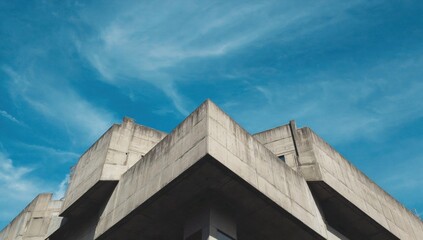 Obraz premium Modern architecture structure against blue sky urban environment