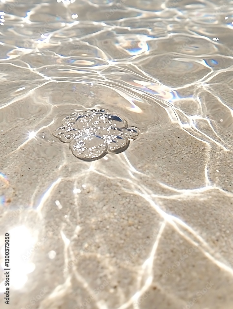 Poster abstract water texture with reflections creating dreamlike environment