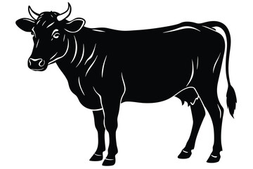 Fototapeta premium black silhouette cow