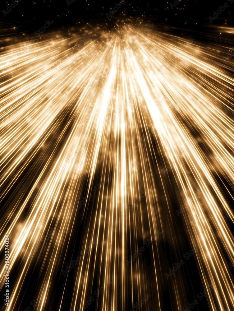 Poster converging streams of radiant particles, gleaming energy abstraction