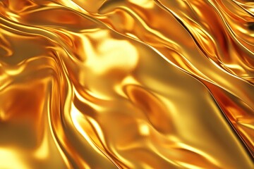 Obraz premium Luxurious Golden Silk Fabric Drape Abstract Background Texture