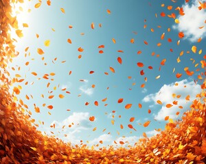 Falling Leaves Autumn Sky