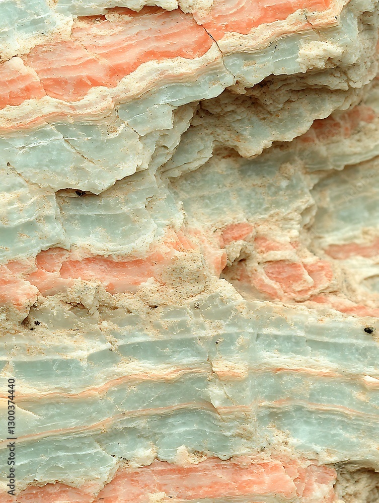 Poster detailed close-up showcasing the intricate layers and patterns of a rock face