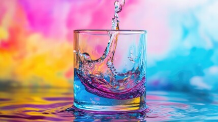 Chromatic water spectacle, Liquid dynamic in vibrant hues background